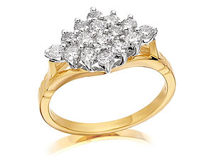 9ct gold Diamond Diamond Cluster Ring 049211-J