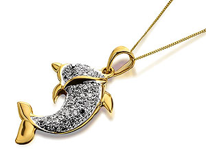 Diamond Dolphin Pendant And Chain -