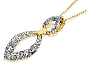 9ct Gold Diamond Double Loop Pendant And Chain