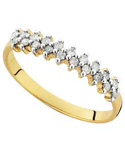 9ct Gold Diamond Double Row Eternity Ring