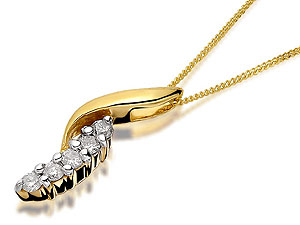 9ct Gold Diamond Entwined Pendant And Chain