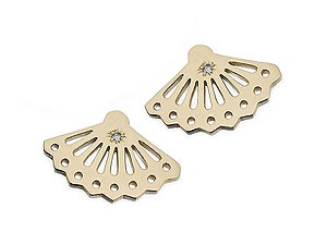 9ct Gold Diamond Fan Earrings HSBD 2011/12