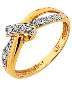 9ct Gold Diamond Fancy Bow Ring