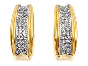 9ct Gold Diamond Half Hoop Earrings 20pts per