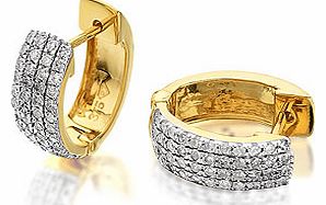 9ct Gold Diamond Huggie Earrings 0.5ct - 045498