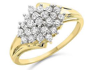 9ct Gold Diamond Knot Cluster Ring 0.5ct - 049252