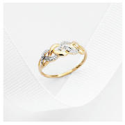9CT GOLD DIAMOND LINK RING, O