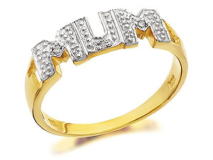 9ct Gold Diamond Mum Ring - 182102