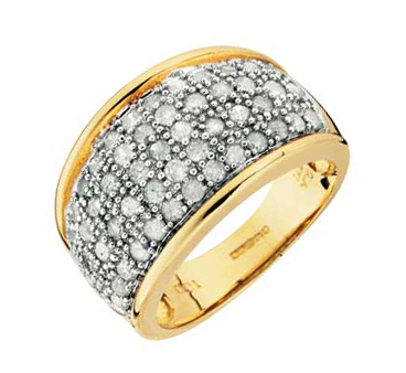 9ct Gold Diamond Pave Ring