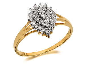 9ct Gold Diamond Pear Shaped Cluster Ring