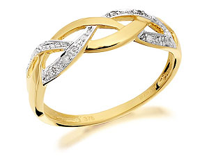 9ct Gold Diamond Plait Ring EXCLUSIVE - 182105