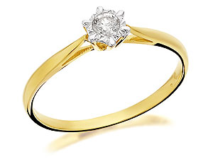 9ct Gold Diamond Ring 10pts - 045021