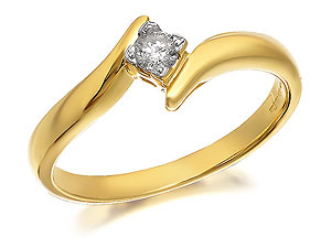 9ct Gold Diamond Ring 10pts - 045228