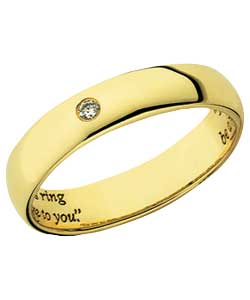 9ct Gold Diamond Set Commitment Ring - 4mm