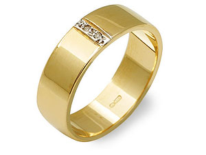 9ct gold Diamond-Set Grooms Wedding Ring 184441-Z