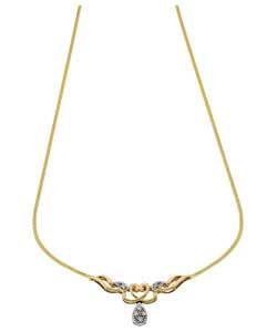 9ct Gold Diamond Set Heart Necklet