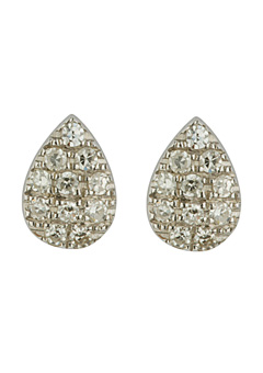 9ct Gold Diamond Set Pear Shape Earrings