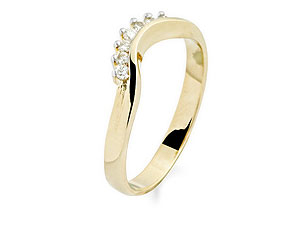 9ct Gold Diamond Set Shaped Brides Wedding Ring