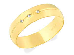 9ct gold Diamond-Set Wedding Ring 184412-T