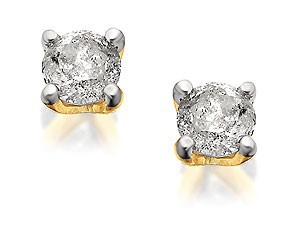 9ct Gold Diamond Solitaire Earrings 0.25ct per