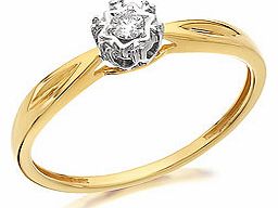 9ct Gold Diamond Solitaire Ring - 045003
