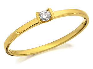 9ct Gold Diamond Solitaire Ring - 180351