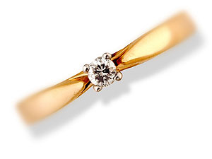 9ct Gold Diamond Solitaire Ring 045084