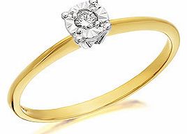 9ct Gold Diamond Solitaire Ring 5pts - 045002