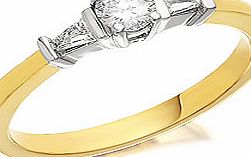 9ct Gold Diamond Trilogy Ring 0.25ct - 045123