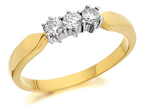 9ct Gold Diamond Trilogy Ring 0.25ct - 045823