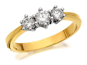 9ct Gold Diamond Trilogy Ring 0.5ct - 045831