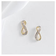 9Ct Gold Diamond Twist Loop Earrings