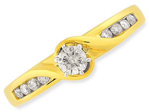 9ct gold Diamond Twist Ring 045208-L