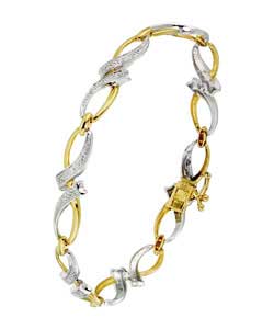 9ct gold Diamond Twisted Bracelet