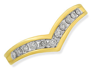 9ct gold Diamond Wishbone Half Eternity Ring 048871-J