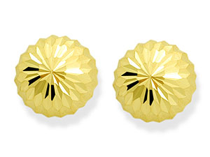 9ct gold Domed Half Ball Earrings 070237