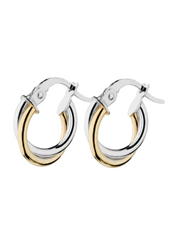 9ct gold Double Hoop Earrings OXEA  6   T108  J