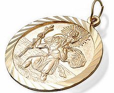 9ct Gold Double St. Christopher Medallion 25mm