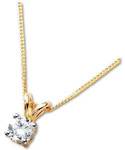 9ct gold Elegant Diamond Solitaire Pendant