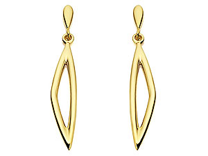9ct Gold Elongated Triangular Drop Earrings 071625