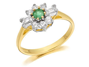 9ct gold Emerald and Cubic Zirconia Ring 185948-K