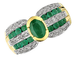9ct gold Emerald and Diamond Bow and Knot Ring 047601-K