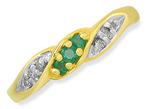9ct gold Emerald and Diamond Cluster Ring 047532-J