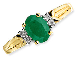 9ct gold Emerald and Diamond Cluster Ring 047605-Q