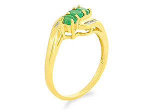 9ct gold Emerald and Diamond Ring 047501-J