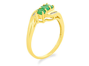 9ct gold Emerald and Diamond Ring 047501-Q