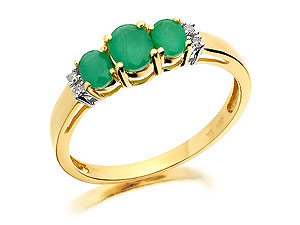 9ct gold Emerald and Diamond Ring 047502-J