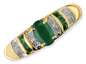 9ct gold Emerald and Diamond Ring 047507-O