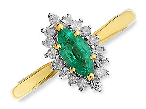 9ct gold Emerald and Diamond Ring 047609-O