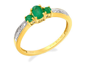 9ct gold Emerald and Diamond Ring 180905-L